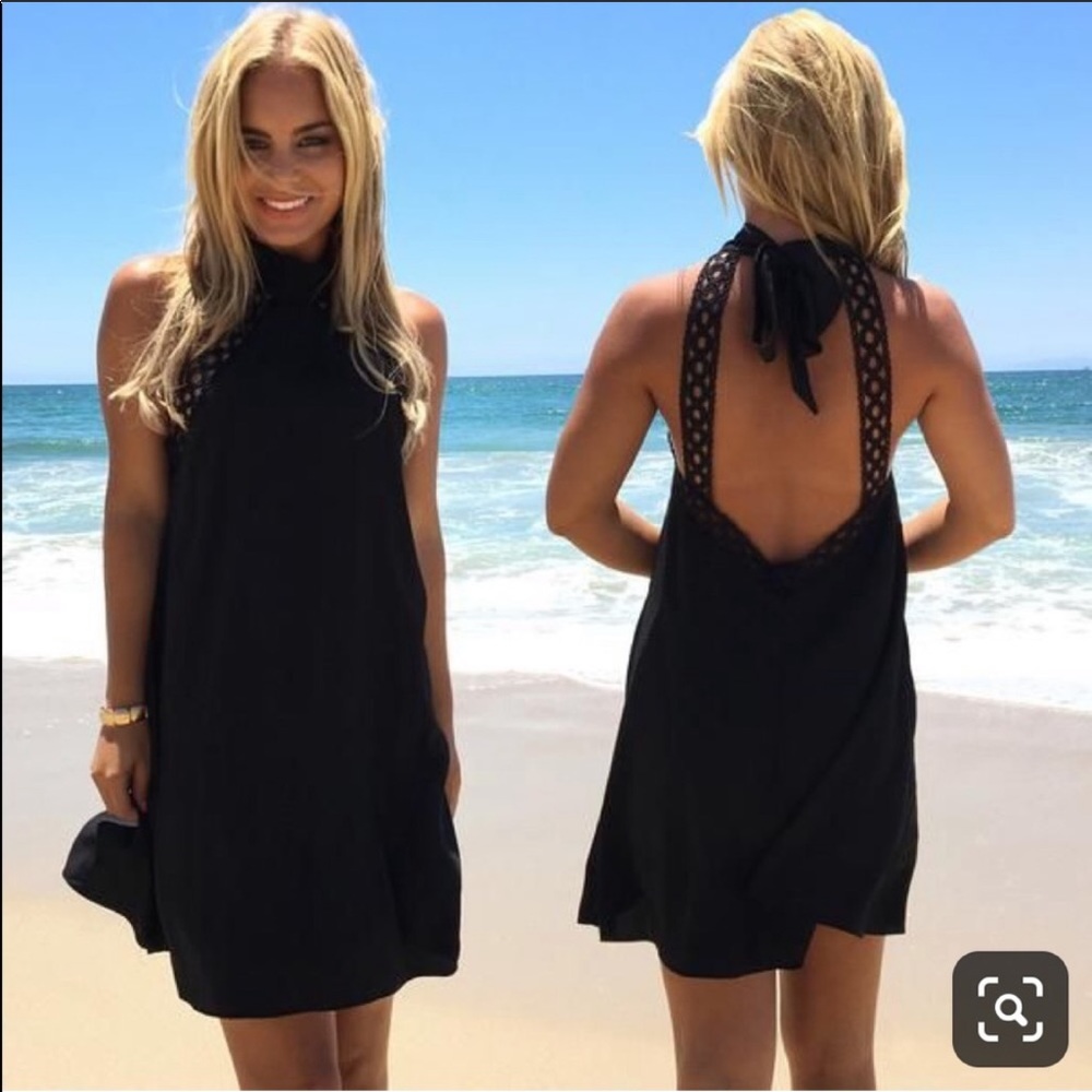 Dainty Hooligan S Black Halter Style Dress
